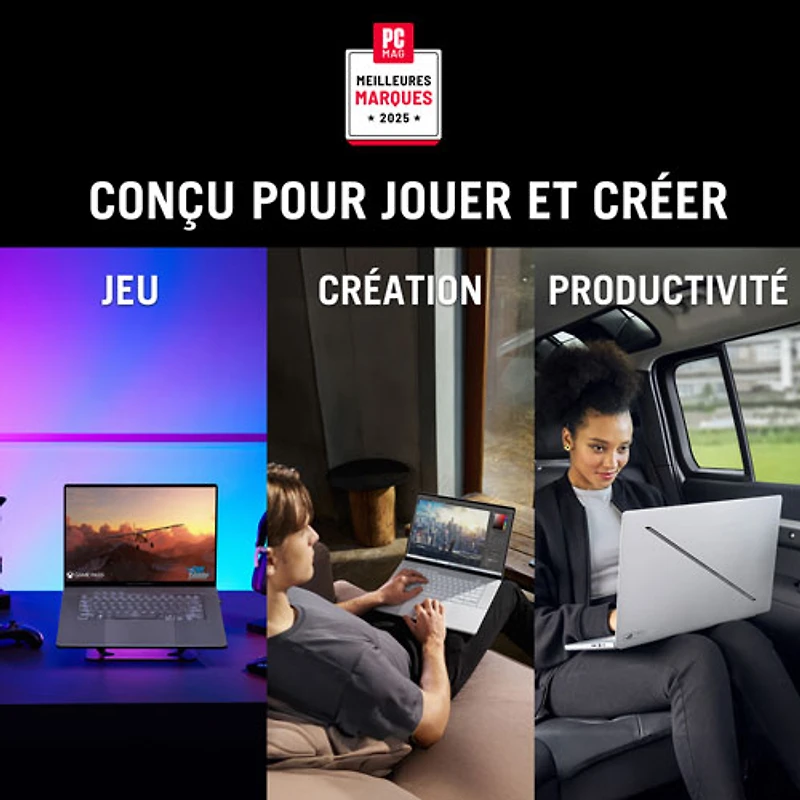 Portable de jeu ROG Zephyrus G16 16 po d'ASUS - Blanc platine (Core Ultra 9-285H d'Intel/RAM 64 Go/SSD 2 To/RTX 5090)