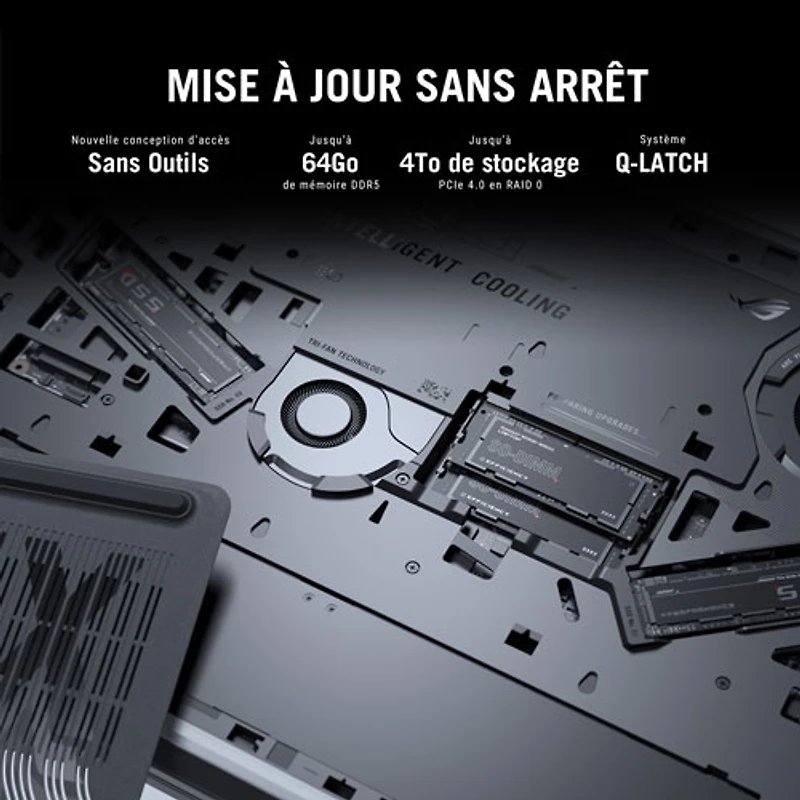 Portable de jeu ROG Strix SCAR de 16 po d'ASUS - Noir (Core Ultra 9-275HX d'Intel/RAM 32 Go/SSD 2 To/RTX 5090)