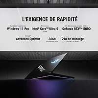 Portable de jeu ROG Strix SCAR de 16 po d'ASUS - Noir (Core Ultra 9-275HX d'Intel/RAM 32 Go/SSD 2 To/RTX 5090)