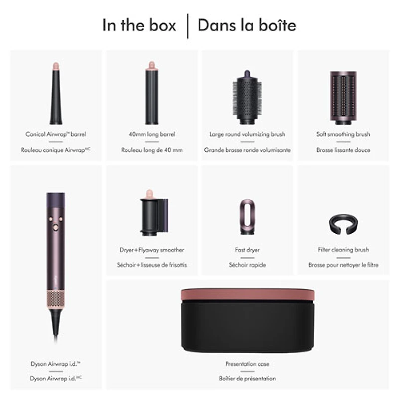 Séchoir coiffant Airwrap i.d. de Dyson - Cheveux droits et ondulés - Édition spéciale - Jaspe prune