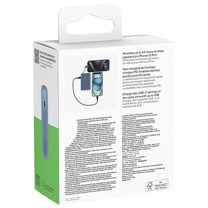 Chargeur portable USB-C de 10 000 mAh BoostCharge de Belkin