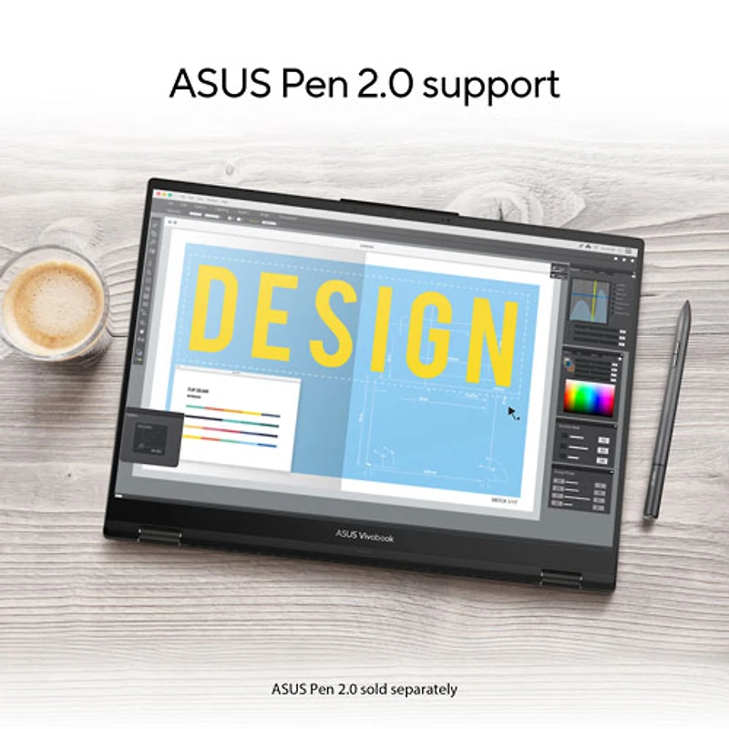 Portable 2-en-1 à écran tactile de 16 po Vivobook S 16 Flip d'ASUS - Noir minuit (Core i5-13420H d'Intel/RAM 16 Go/SSD 1 To)
