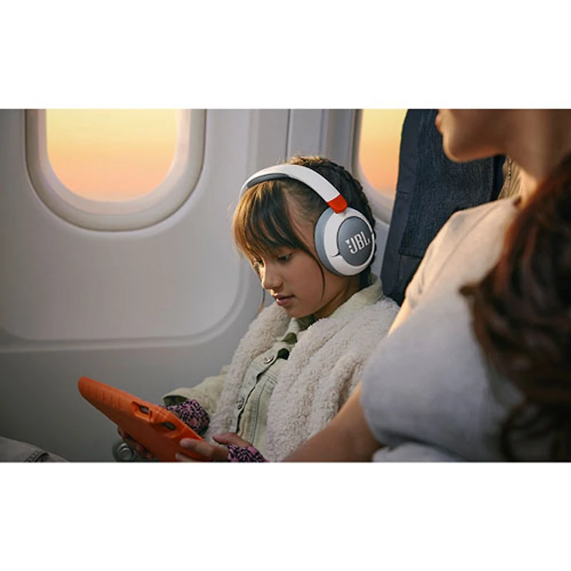 Casque d'écoute Bluetooth à suppression du bruit pour enfants Junior N470NC de JBL - Blanc