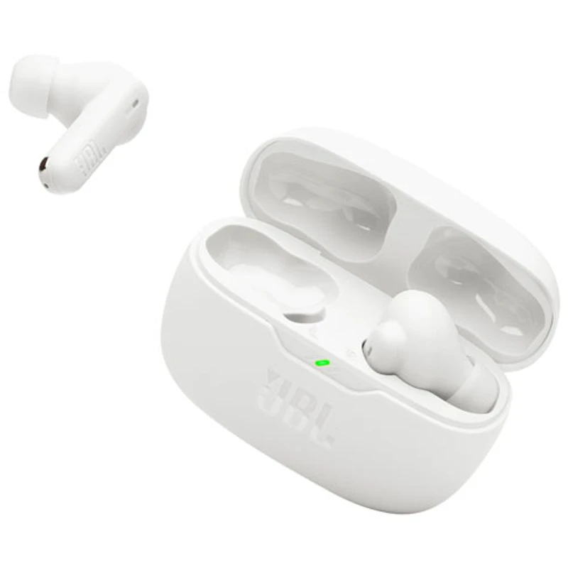 Écouteurs boutons 100 % sans fil à suppression du bruit Vibe Beam 2 de JBL - Blanc