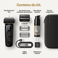 Trousse d'accessoires de rasage essentiels avec tondeuse à grille sans fil Chairman Pro de Manscaped