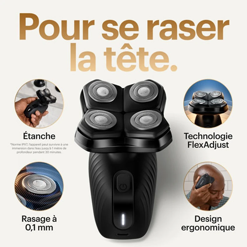 Trousse d'accessoires essentiels avec rasoir sans fil pour la tête et le cuir chevelu Dome Shaver Plus de Manscaped