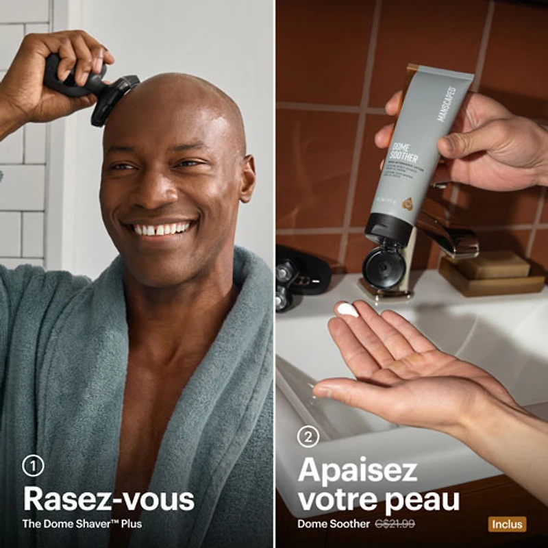 Trousse d'accessoires essentiels avec rasoir sans fil pour la tête et le cuir chevelu Dome Shaver Plus de Manscaped