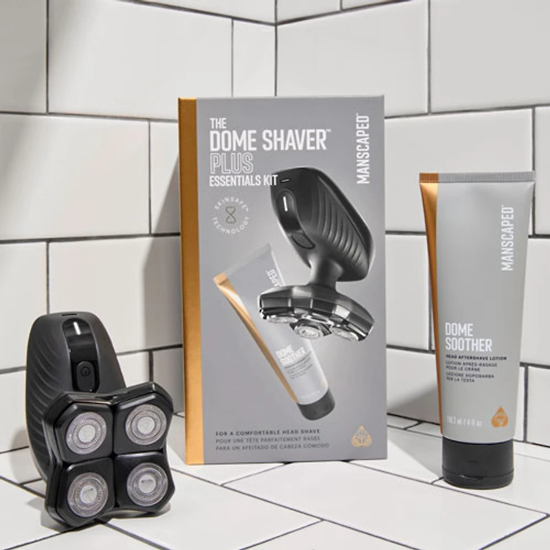 Trousse d'accessoires essentiels avec rasoir sans fil pour la tête et le cuir chevelu Dome Shaver Plus de Manscaped