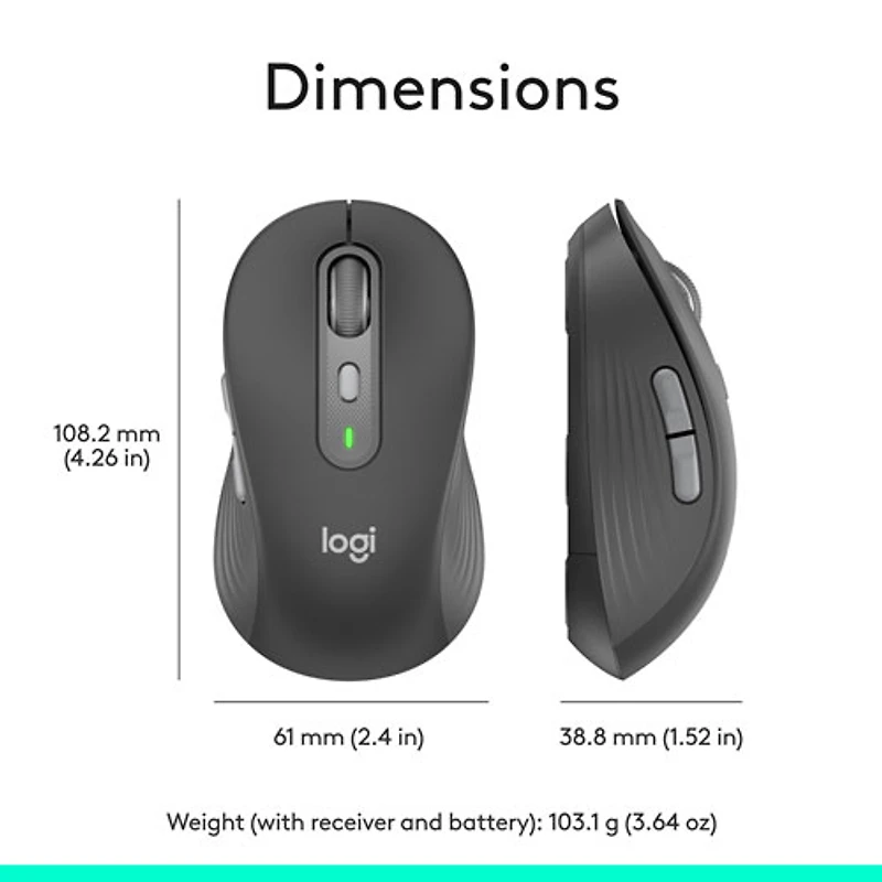 Logitech Signature Plus M750 Bluetooth Optical Mouse - Graphite