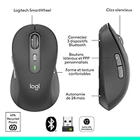 Souris optique Bluetooth Signature Plus M750 L de Logitech - Graphite