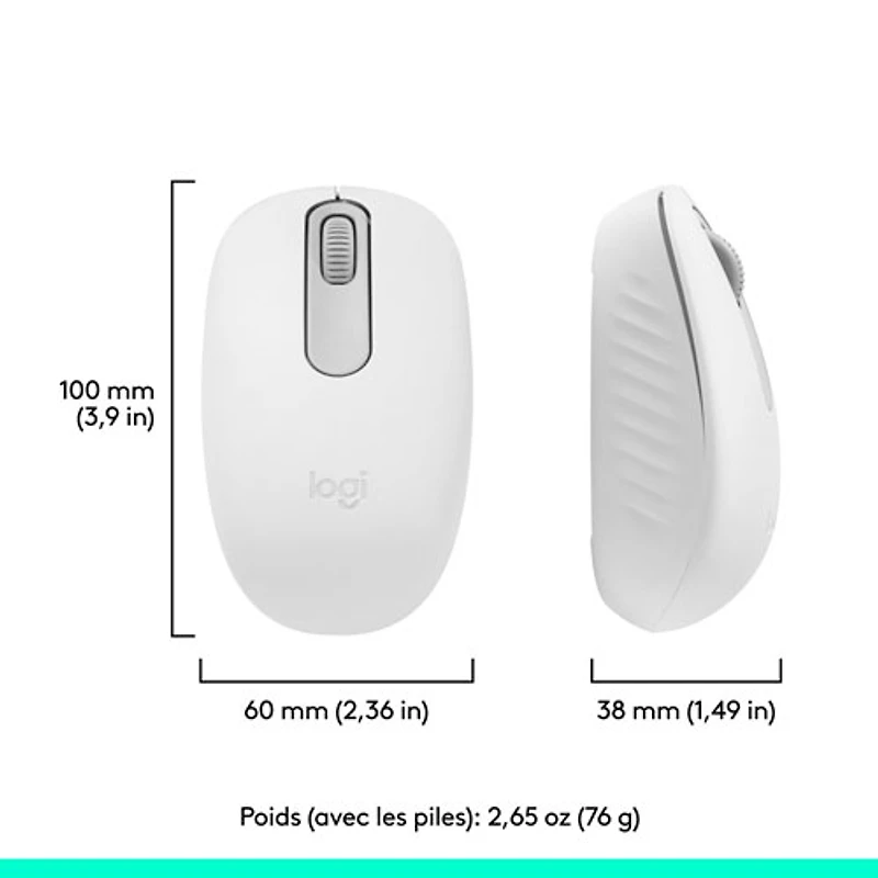Logitech M196 1000 DPI Bluetooth Optical Mouse - Off-White