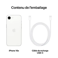 iPhone 16e de 256 Go d'Apple - Blanc - Déverrouillé