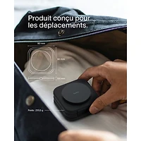 Tapis de chargement de voyage sans fil 3-en-1 Qi2 de 15 W de Belkin avec sac de transport - Noir