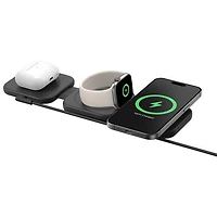 Belkin 3-in-1 15W Qi2 Wireless Travel Charging Pad with Travel Bag - Black