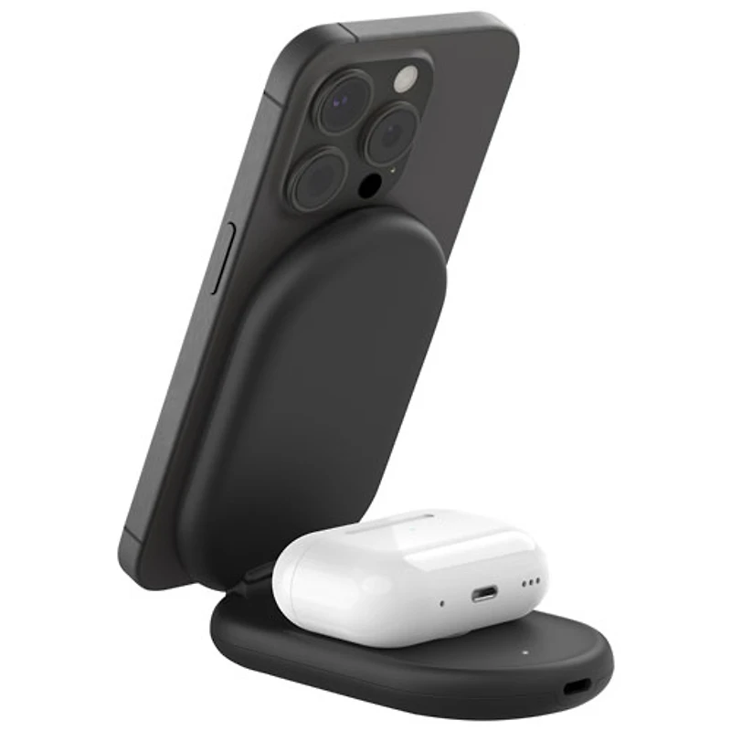 Belkin 2-in-1 15W Qi2 Wireless Foldable Charging Stand - Black