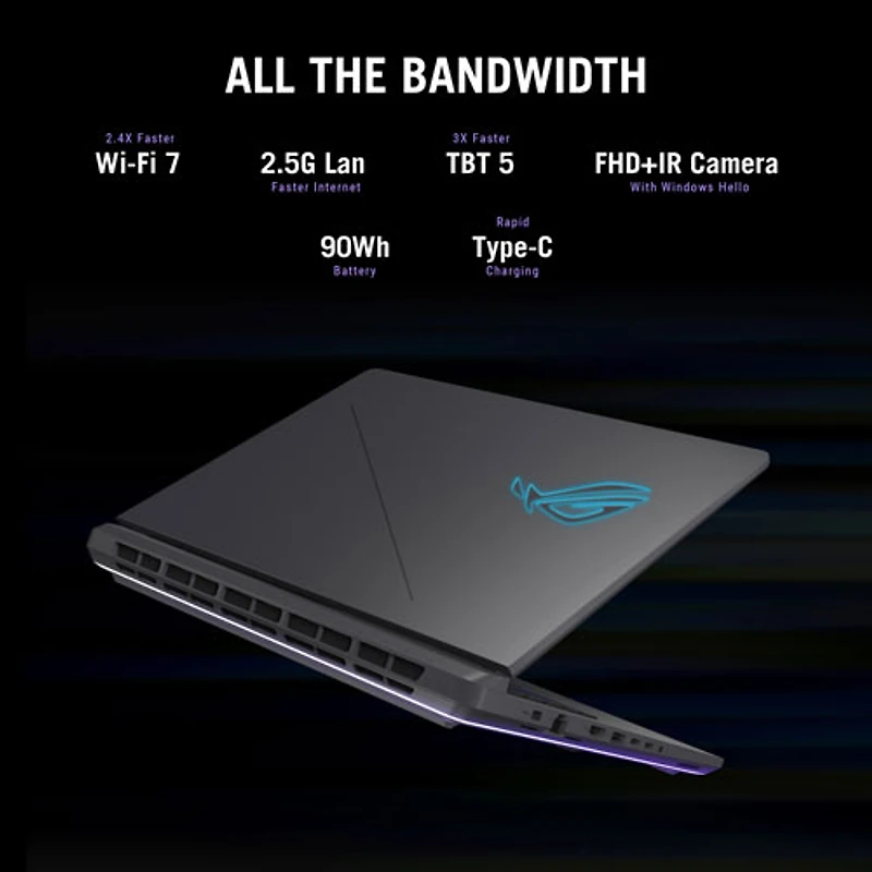 Portable jeu 16 po ROG Strix G16 16 po d'ASUS - Gris éclipse (Core Ultra 9-275HX d'Intel/RAM 32 Go/SSD 1 To/RTX 5080)