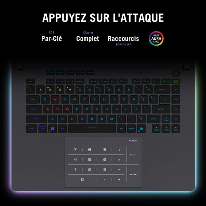 Portable jeu 16 po ROG Strix G16 16 po d'ASUS - Gris éclipse (Core Ultra 9-275HX d'Intel/RAM 32 Go/SSD 1 To/RTX 5080)