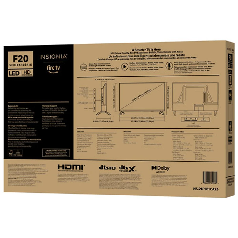 Téléviseur intelligent Fire TV DEL HDR UHD 4K de 55 po d'Insignia (NS-55F501CA26) - 2025