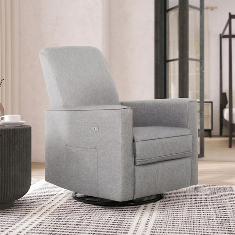 Evolur Harlow 275-degree Swivel Electric Glider - Light Grey