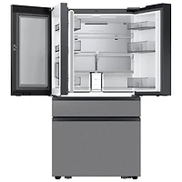 Réfrigérateur à deux portes 36 po 28,6 pi³ avec distributeur d'eau et écran à IA 9 po de Samsung (RF90F29BECRAA) - Acier inoxydable