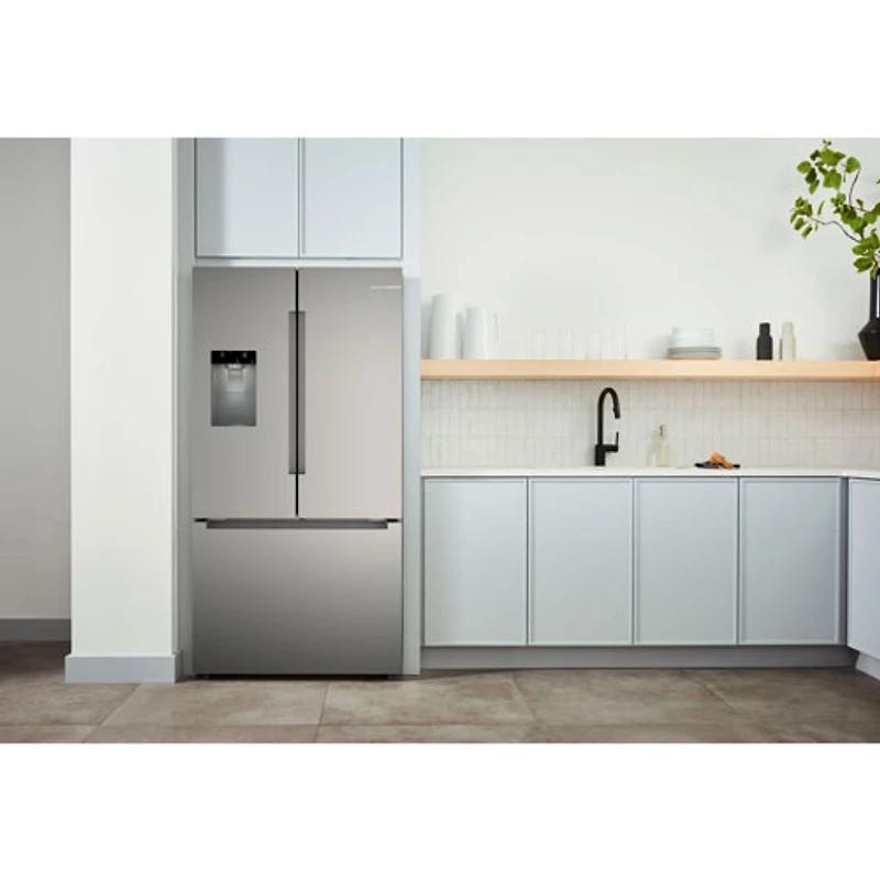 Bosch 100 Series 36" 21.6 Cu. Ft. French Door Refrigerator with Water & Ice Dispenser (B36CD10ENS) - Stainless