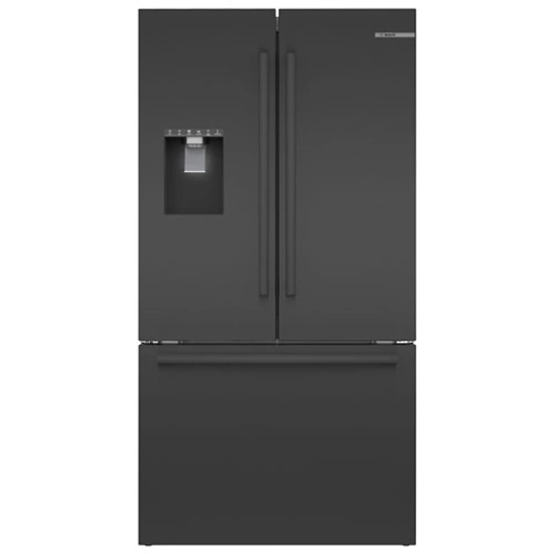 Bosch 36" 26 Cu. Ft. French Door Refrigerator with Water & Ice Dispenser (B36FD52SNB) - Black