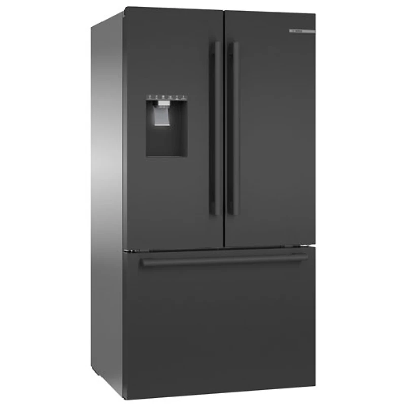 Réfrigérateur 2 portes 36 po 26 pi³ à distributeur eau et glaçons Bosch (B36FD52SNB) - Noir