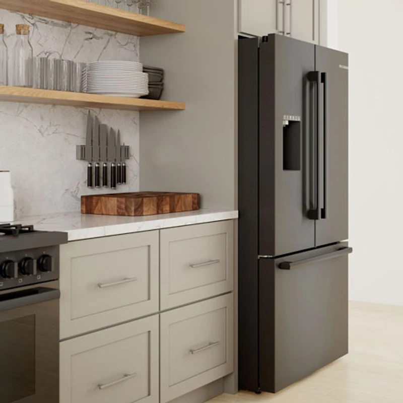 Réfrigérateur 2 portes 36 po 26 pi³ à distributeur eau et glaçons Bosch (B36FD52SNB) - Noir
