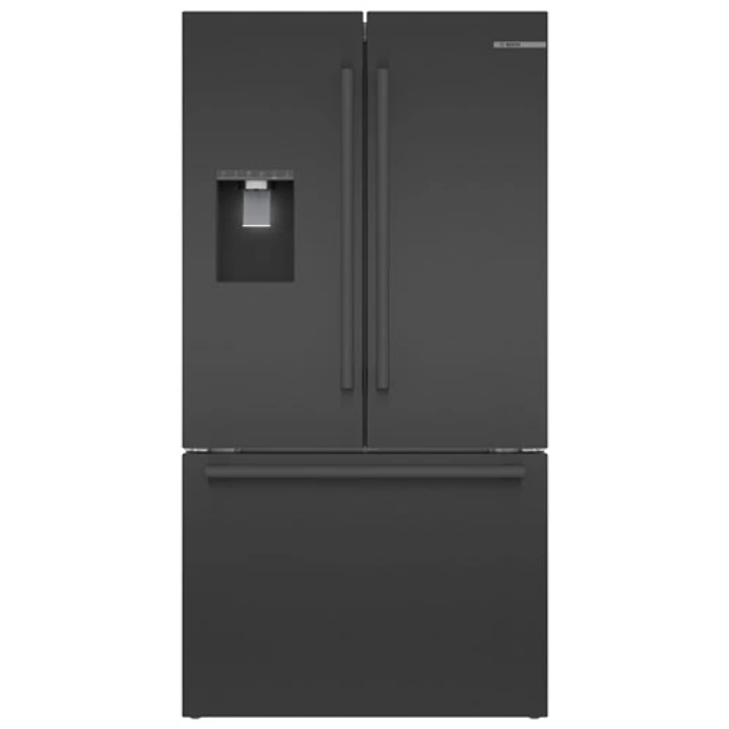 Réfrigérateur 2 portes 36 po 22 pi³ à distributeur eau et glaçons Bosch (B36CD52SNB) - Noir