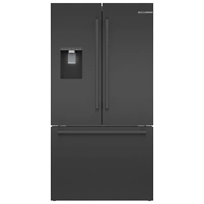 Bosch 36" 22 Cu. Ft. French Door Refrigerator with Water & Ice Dispenser (B36CD52SNB) - Black