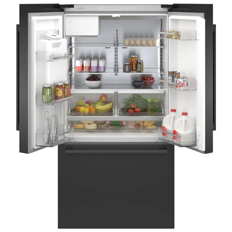 Réfrigérateur 2 portes 36 po 22 pi³ à distributeur eau et glaçons Bosch (B36CD52SNB) - Noir