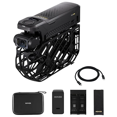 Quadricoptère de base X1 Pro Max de HoverAir avec caméra, batterie supplémentaire, socle de chargement et étui - Noir