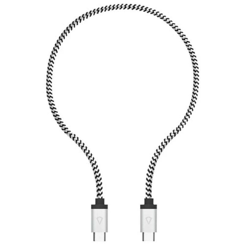 LBT 0.3m (1 ft.) Braided USB-C to USB-C Cable (LBTBW0103) - Black/White