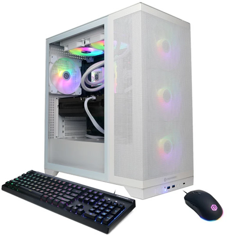 Ordinateur de jeu Gamer Supreme CyberPowerPC - Blanc (Ryzen 9 9900X AMD/RAM 32 Go/SSD 2 To/GeForce RTX 5080) - Anglais
