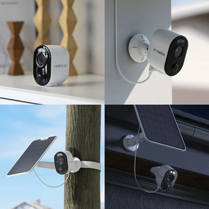Caméra IP 4K UHD sans fil intérieure/extérieure série Argus B350 avec panneau solaire de Reolink