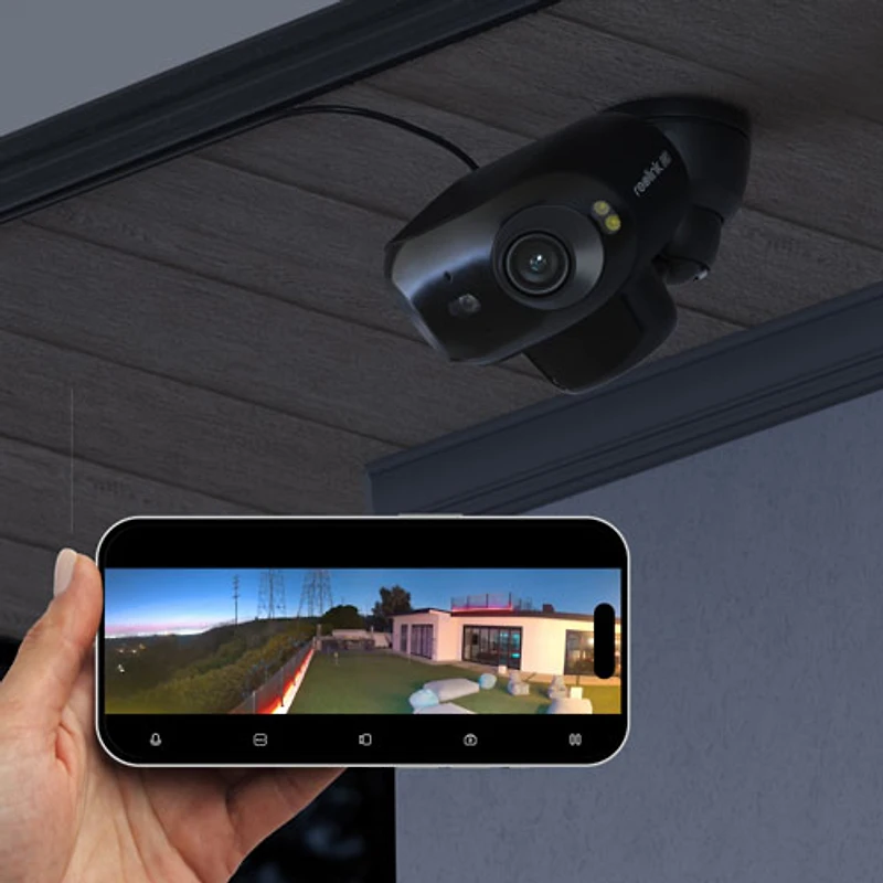 Caméra IP 4K UHD sans fil intérieure/extérieure à double objectif série Argus B740X avec panneau solaire de Reolink