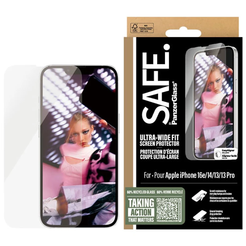 PanzerGlass Safe UWF Glass Screen Protector for iPhone 16E/14/13/13 Pro