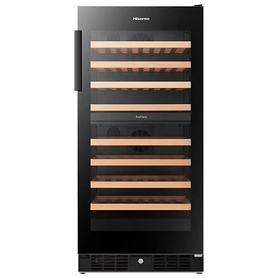 Cellier encastrable à deux zones de température Hisense pour 76 bouteilles (HWD076N3ASD) - Noir