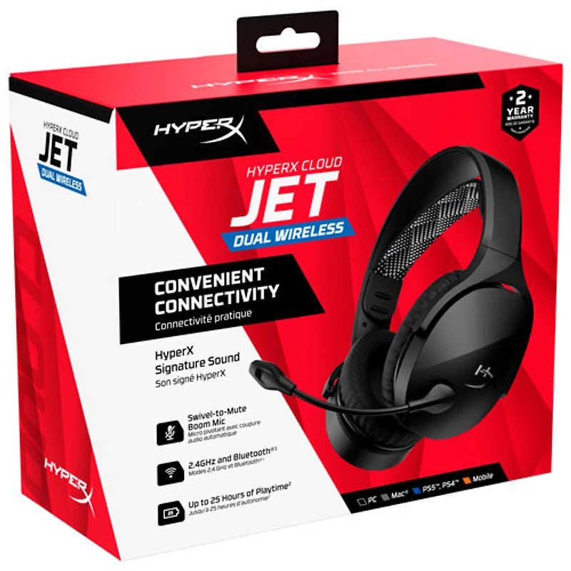 Casque de jeu sans fil double mode Cloud Jet de HyperX - Noir