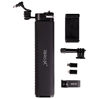 Bras télescopique pour caméra d'action Power Xtend de Zero-X avec chargeur portable de 9000 mAh (ZXC-ACZ02)