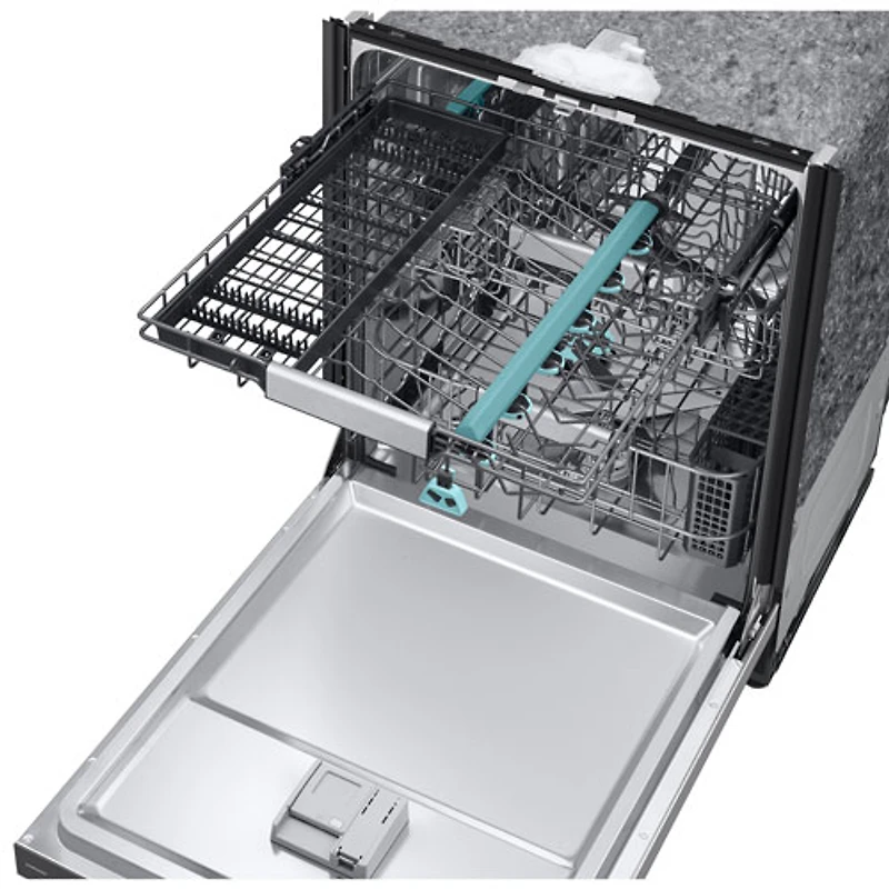Lave-vaisselle encastrable 24 po 38 dB avec lavage IA et troisième panier de Samsung (DW90F89T0USRAA) - Acier inoxydable