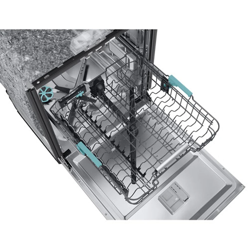 Lave-vaisselle encastrable 24 po 38 dB avec lavage IA et troisième panier de Samsung (DW90F89T0USRAA) - Acier inoxydable
