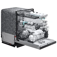 Lave-vaisselle encastrable 24 po 38 dB avec lavage IA et troisième panier de Samsung (DW90F89T0USRAA) - Acier inoxydable
