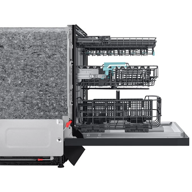 Lave-vaisselle encastrable 24 po 38 dB avec lavage IA et troisième panier de Samsung (DW90F89T0UMTAA) - Acier inoxydable noir mat