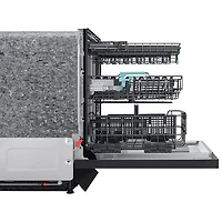 Lave-vaisselle encastrable 24 po 38 dB avec lavage IA et troisième panier de Samsung (DW90F89T0UMTAA) - Acier inoxydable noir mat