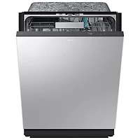 Lave-vaisselle encastrable 24 po 38 dB avec lavage IA, porte à ouverture automatique et troisième panier de Samsung (DW90F89P0USRAA) - Acier inoxydable