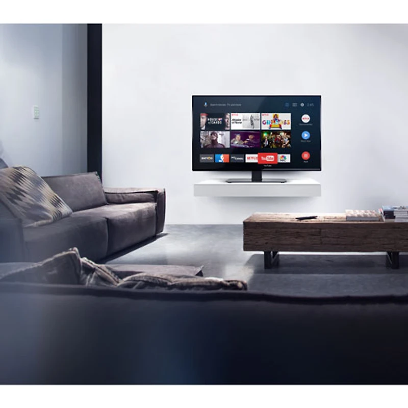 One For All Table Top TV Stand with 32"-55" Swivel TV Mount - Black
