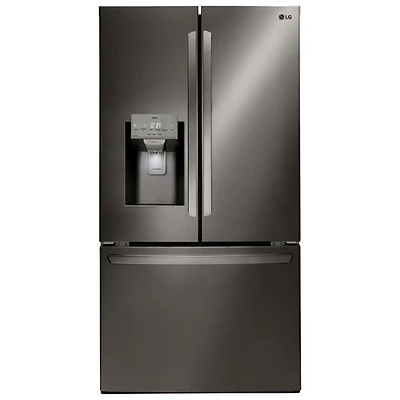 Boîte ouverte - Réfrigérateur à deux portes 27,7 pi³ 36 po de LG (LRFS28XBD) - Inox noir - Endommagé