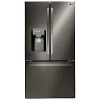 Boîte ouverte - Réfrigérateur deux portes 27,7 pi³ 36 po de LG (LRFS28XBD) - Inox noir - Parfait état