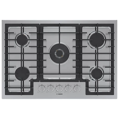 Open Box - Bosch 30" 5-Burner Gas Cooktop (NGM8058UC) - Stainless Steel - Perfect Condition